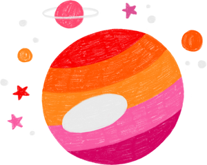 Cute Doodled Pride Planets 